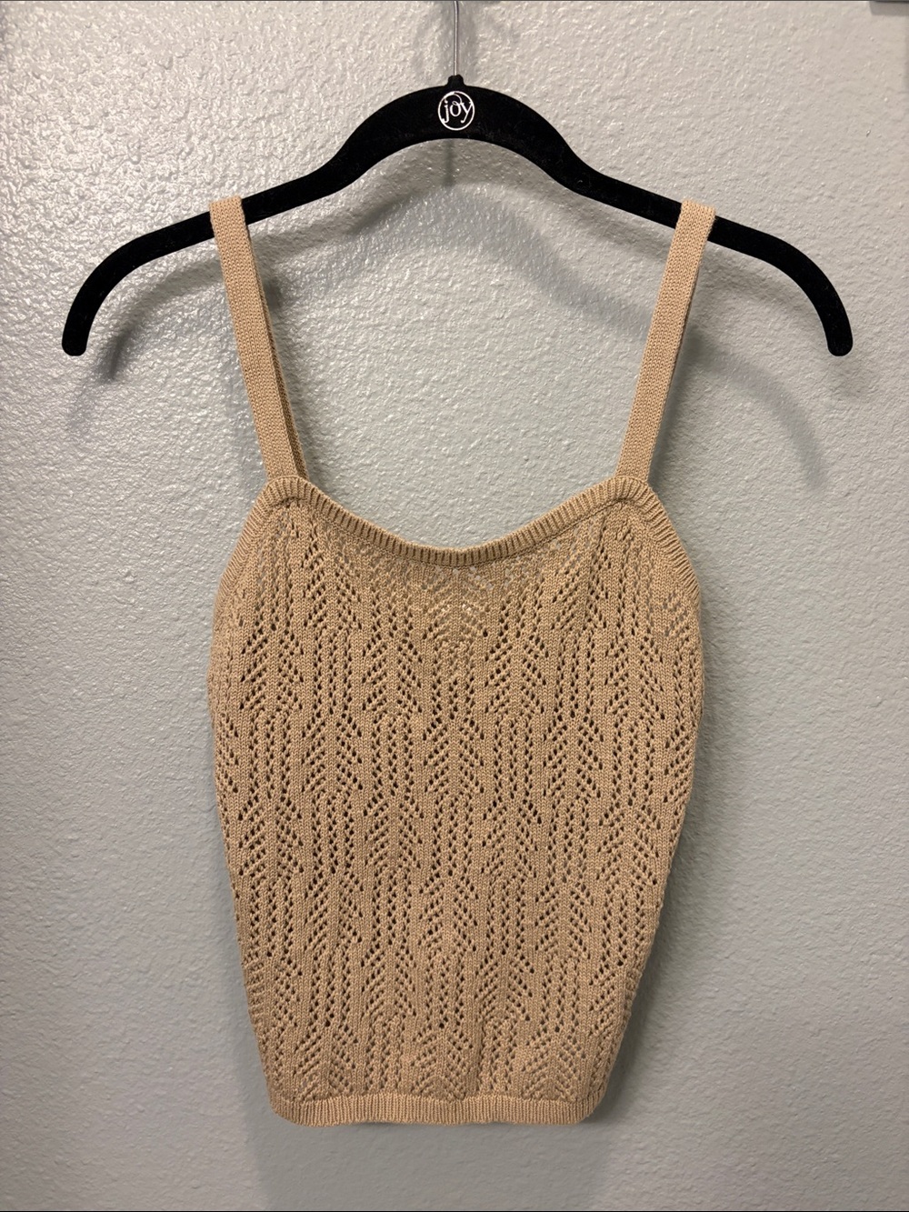 Abound Beige Knit Eyelet Cami